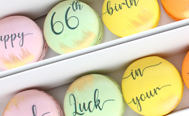 Eddie bedruckte Macarons
