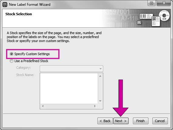 custom settings