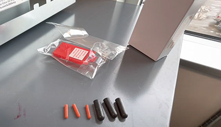 Secure the LX3000e Printer ink tanks and tape it